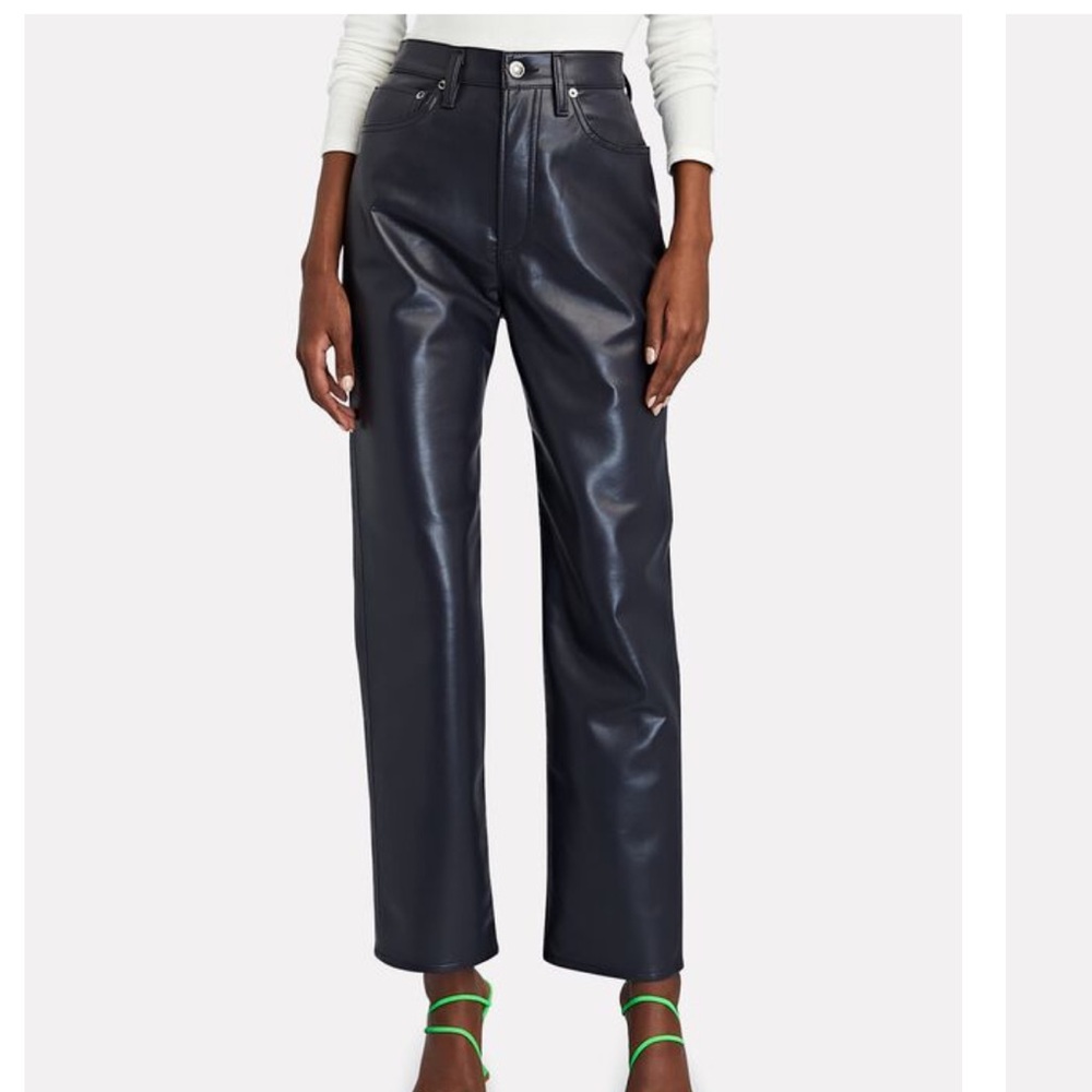 AGOLDE Size 33 90s Pinch Waist Recycled Leather Pants